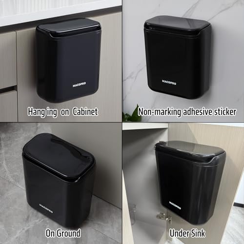 Caneca de basura colgante MACOPRO 8L con tapa para cocina miniatura 4