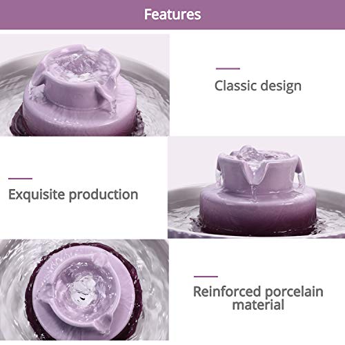 Cupcake Cat Water Fountain Porcelain, Cat Fountain For Dog And Cat (Purple) #TOP1