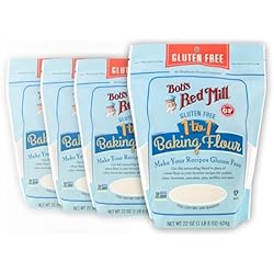 1 of Bob's Red Mill Gluten Free 1 to 1 Baking Flour, 22oz (Pack of 4) - Non GMO, Vegan, Kosher