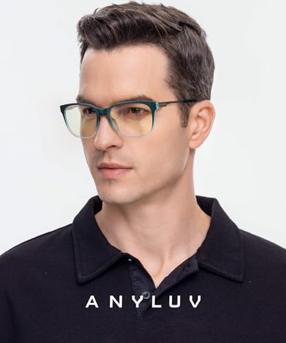 Image of ANYLUV Blue Light Glasses for Men, Lightweight Computer Gaming Glasses, Stylish Anti Eyestrain Blue Light Blocking Men