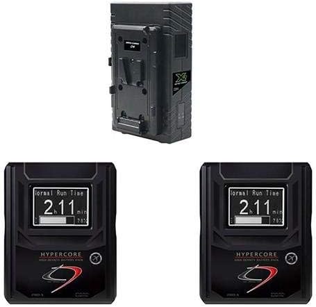 Core SWX Two Position Simultaneous V-Mount Battery Charger with 90W Camera Power Supply - With 2 Pack Hypercore 9 Mini V-Mount 98Wh Battery Pack for RED DSMC & DSMC2 Cameras
