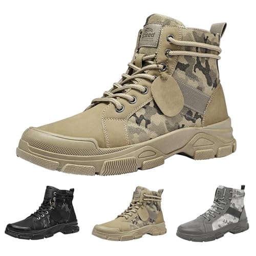 Baskets de combat durables pour homme - Camouflage - Bottes d'entraînement à lacets imperméables militaires et tactiques - Baskets de travail pour la...