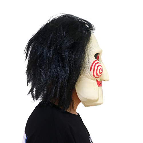 Halloween Horror Clown Saw Mask Horrifying Puppet Full Mask Head Latex Masquerade Costume Prop Christmas