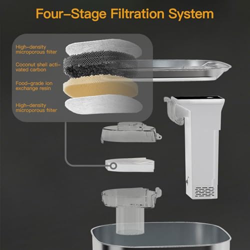 Fuente de agua para gatos acero inoxidable 3.2L miniatura 6