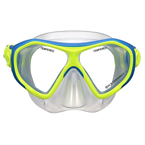 U.s. Divers Dorado Ii Pro Jr Mask, Small/9-13, Yellow Blue #TOP1