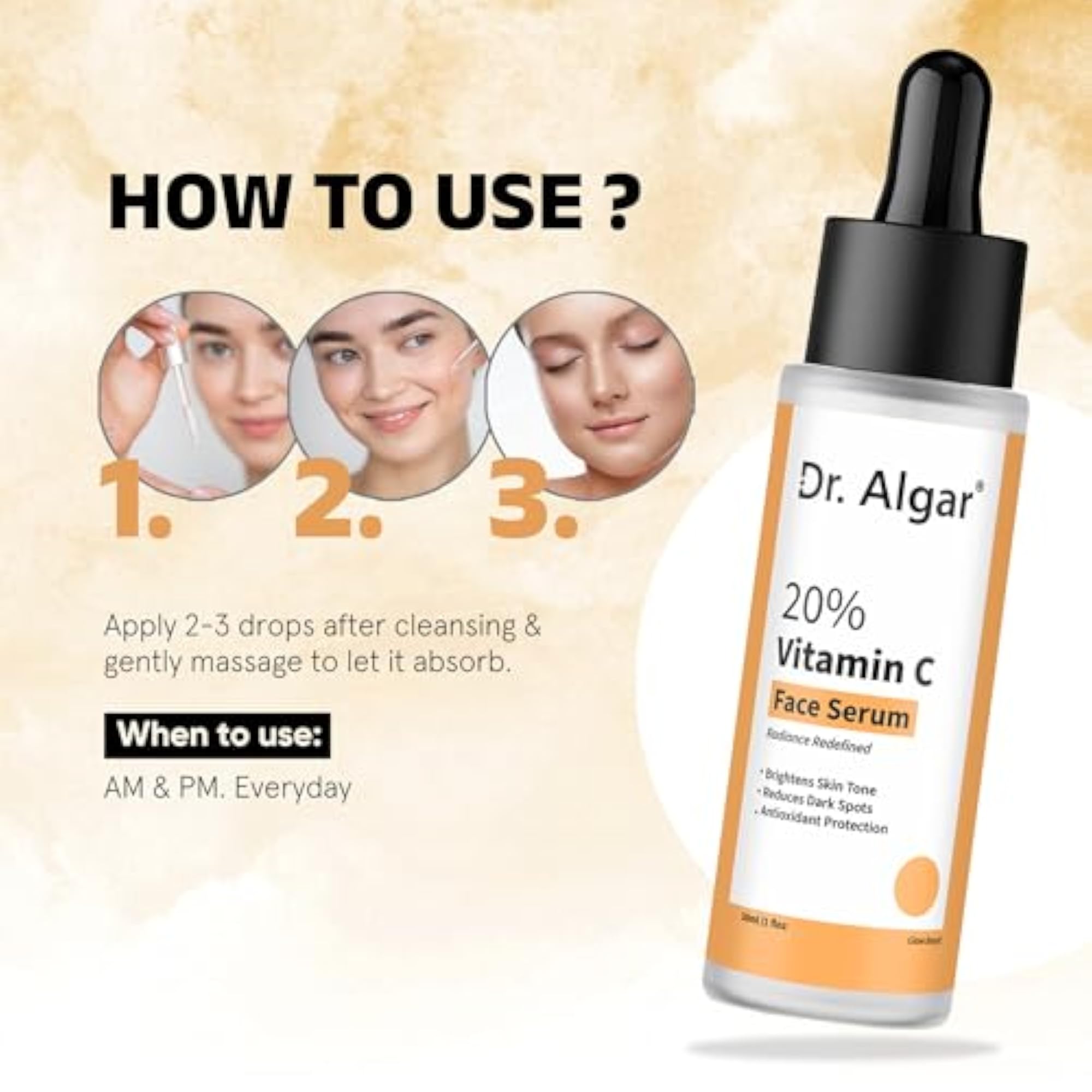Brightening Knee Roll On and Vitamin C Face Serum Combo
