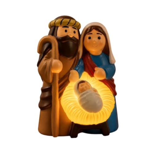 Resin Nativity Scene Christmas Lights Indoor for Winter Home Decor 7.87'' - image 1