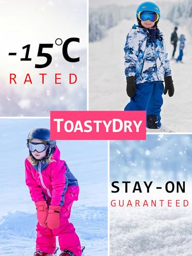 Image of SATINIOR Kids Snow Mittens Waterproof Winter Ski Gloves Warm Thicken Snow Gloves for Girls Boys