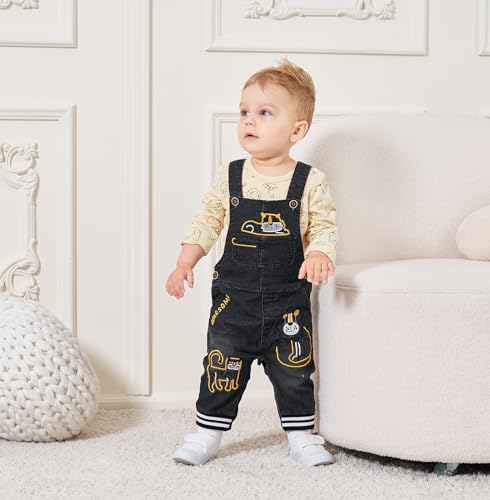 Image of Cute Baby Boy Clothes Suit Toddler Boys' Striped Long Sleeve T-Shirt+Denim Overalls Jumpsuit Pants Outfits Sets