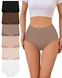 TDONE Seamless Slips Damen Hohe Taille Bauchweg Unterhosen Damen Nahtlos Stretch Nahtlose Unterwäsche Frauen Unsichtbar Taillenslip Pantys 6er Pack