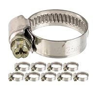 Schlauchschellen mit Schneckenantrieb, 12 Stück, Spannbereich Ø 16-25 mm, für 3/4 Schläuche, W2 Edelstahl, Kreuzschlitz SW 7, 9 mm Bandbreite, Fixierung von Waschmaschine, Spülmaschine Anschluss