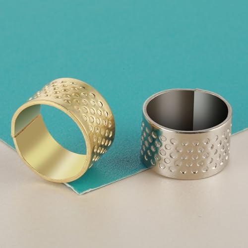 Miniatura 5 de Comnico 2 Dedales De Costura, Ajustables, Duraderos, Protectores De Dedos, Dedal, Almohadillas Para Dedos, Herramientas De Costura, Accesorios De Manualidades Para Tejer, 562422 1 Pwavdzuig
