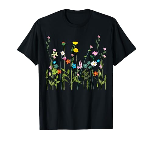 Frauen Wildblume Sommer Blumen Blühende Floral Grafik T-Shirt