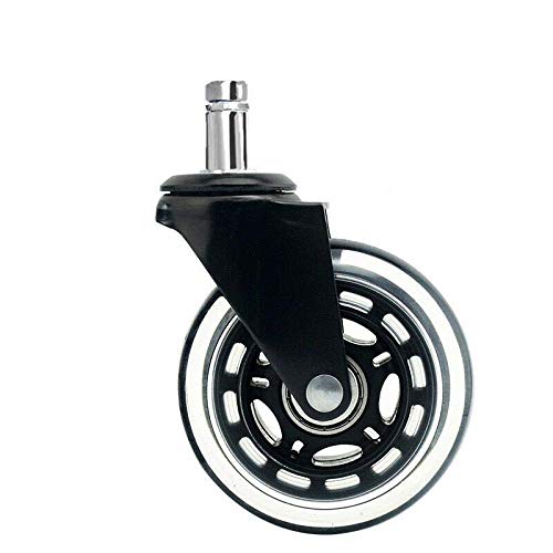 Chair Casters by YS,Office Chair Wheels Replacement Rubber Casters for Hardwood Floors