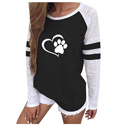 BACIVIC Damen Lässige Mode Langarm Bedruckter Loser Rundhals Kapuzenpullover Cover