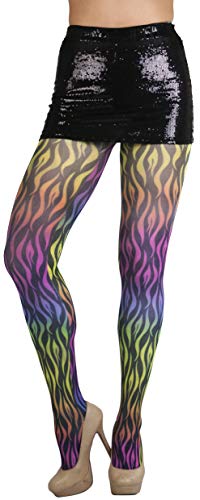 Image of ToBeInStyle Women's Vibrant Multicolor Animal Print Pantyhose Assorted Hosiery