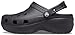 Crocs Women's Classic Platform Clogs, Platform Shoes, Black, 8 Women