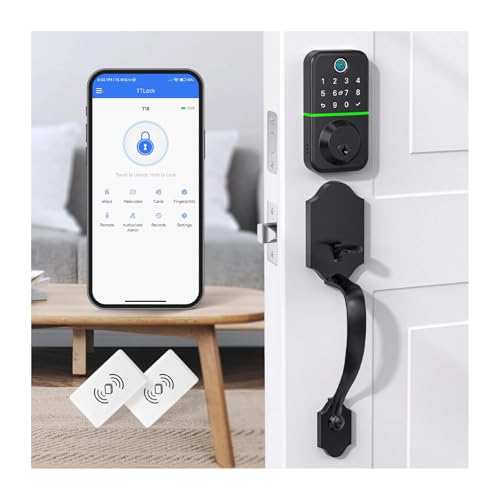 Deadbolt Smart Lock with Handle Set: Fingerprint Keypad Smart Loc...