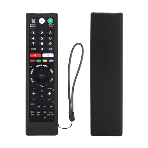 Funda Protectora de Silicona para Sony RMT-TX102U RMF-TX200U RMT-TX200U RMF-TX300U Smart Android TV Mando a Distancia de Voz, Lavable, Antipérdida, a Prueba de Golpes (Negro)