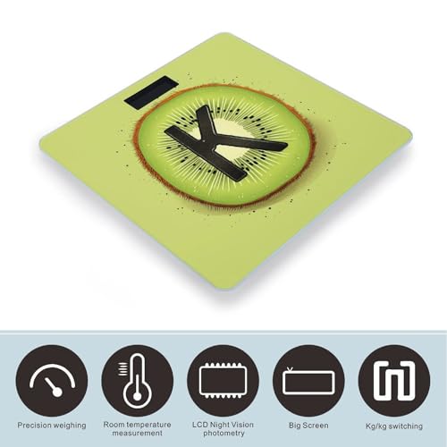 Báscula digital baño patrón Kiwi art vidrio templado miniatura 3