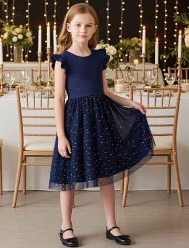 Image of PATPAT Girls Sequin Polka Dot Tutu Princess Birthday Party Dresses 3-4T