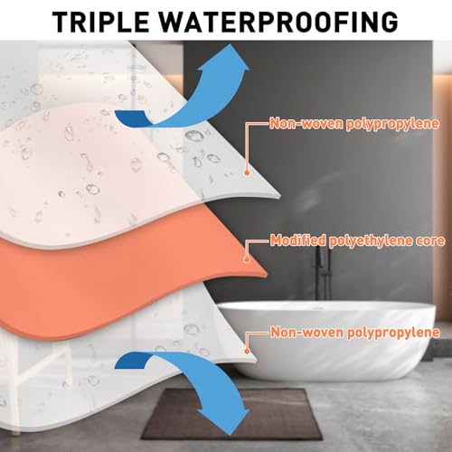 MAXWAVE 17 Inch x 150 Ft Waterproof Underlayment Uncoupling Membrane PE Fabric for Under Tile Flooring, Shower Walls and Floors, Bathroom, and Sauna Waterproofing
