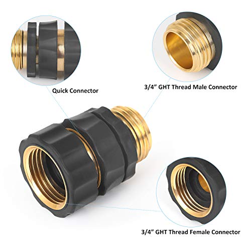 Styddi Garden Hose Quick Release Connect Coupler, Metal Hose Fitting Quick Connector 3/4" Ght Male And Female - No Leaks Water Hoses Quick Disonnect Adapter, 4 Set #TOP1