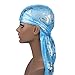 Premium Silky Laser Durags with Long Tail Rose Printed 360 Waves Holographic Doo rag for Men Du rag Cap (3 Packed) (Z3-Holographic Laser - 3 Packed)
