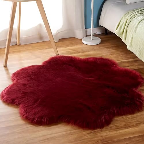 BK&MF ���_�� �t�����[�^ �t�F�C�N�t�@�[ ���O ���ё� �ӂ�ӂ� �����J�[�y�b�g ����\ ����~�� ���փ}�b�g ���r���O �Q���p �������C���e���A,Wine red,55cm(22in)