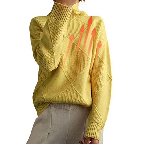 suéteres de gola alta das mulheres,Suéter de inverno de gola alta manga comprida | Suéter pulôver fe