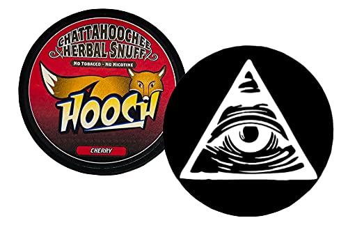 Hooch Herbal Snuff Cherry Rough Cut 1 Can with DC Crafts Nation Skin Can Cover - Illuminati