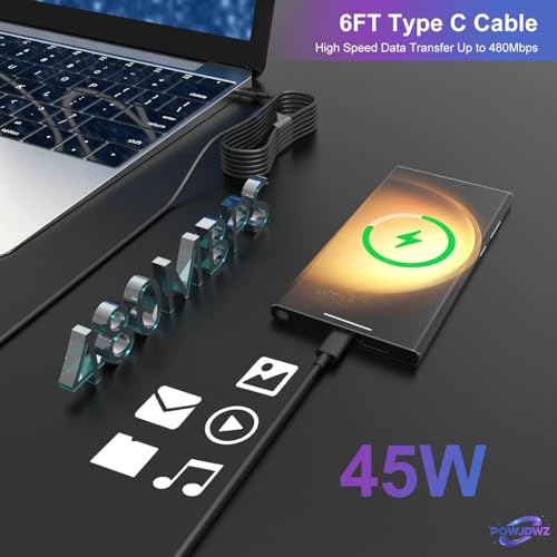Image of 45W USB C Charger Super Fast Type C Charging Compatible with Samsung Galaxy | S26 S25 S24 S23 Ultra S26+ S25+ S24+ S23+and More Series,Wall Android Phone Charger & 6ft C Cable Cord
