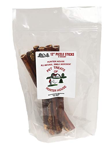 Hunter House Premium 12â€ Bully Sticks (6 Pack): Made in The USA, All Natural, Single Ingredient, Long Lasting Dog Chew, High Protein, Fully Digestible, Medium to Large Sized Dogs