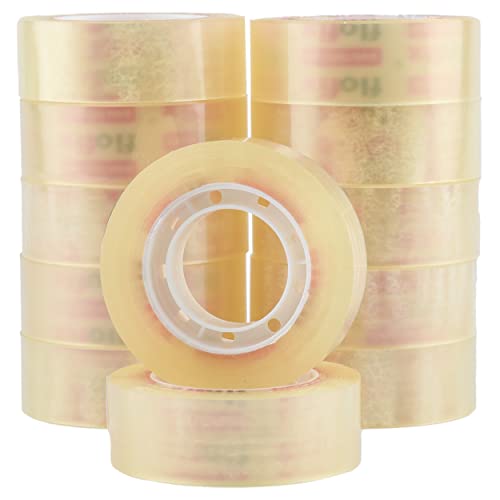 Lot de 12 rubans adhésifs transparents pour ciel brillant extra-fort 18 mm x 33 m Cover
