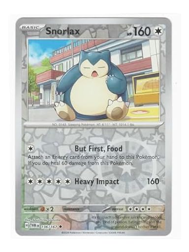 Pokemon Snorlax 136/167 - Twilight Masquerade - Tarjeta de lámina inversa - Rev Holo | Ya disponible en tu tienda friki favorita! En mundofriki.es!