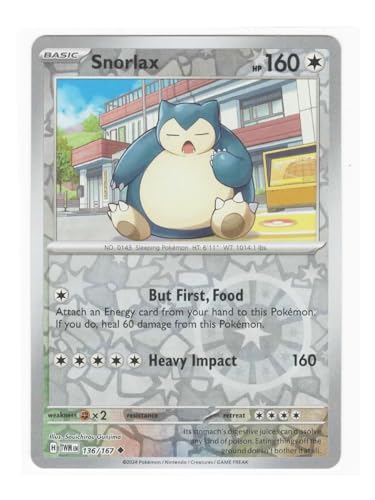 Pokemon Snorlax 136/167 - Twilight Masquerade - Tarjeta de