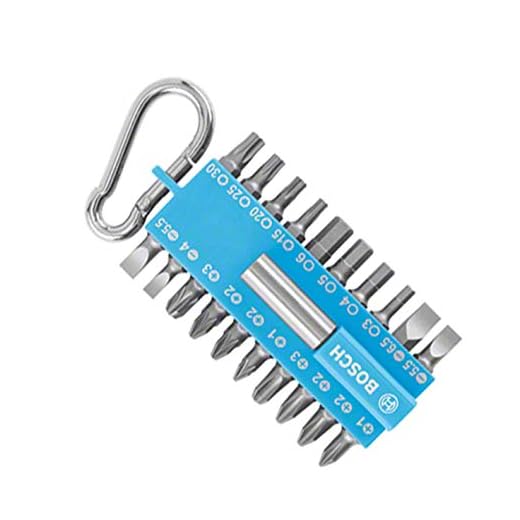 Bosch Set de puntas de 21 piezas Azul (con soporte de puntas universal, mosquetón, accesorio para destornilladores eléctricos)