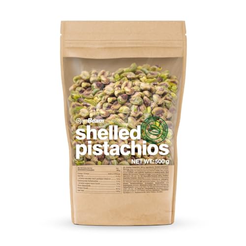 GymBeam Pistazien geschält - Ungesalzene geschälte Pistazien reich an gesunden Fetten & Proteinen vegan perfekt für Joghurt Porridge Salate & Desserts natürlich & zusatzstofffrei 500 g