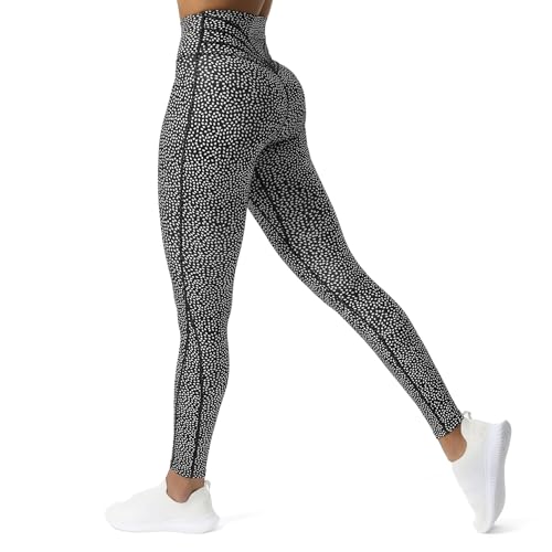 Aoxjox High Waisted Workout Leggings for Women Trinity Yoga Pants 26.5' (Blackness Dot Print, Large)