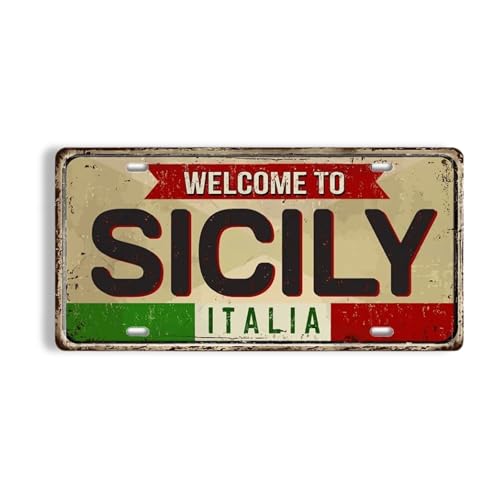Targa Italia Stampa Metallo • Città Italiana Provincia Comune Targa in Metallo • Sicilia