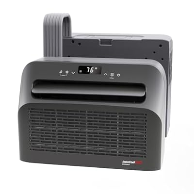 FOGATTI RV Window Air Conditioner, 6500 BTU Cools up to 100Sq.ft, 4-in-1 U Shaped AC Unit with Remote Control, Suitable For RV and House-workshop, included Window Installation Kits (Silver Grey)