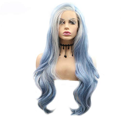 SERENEWIG Shoulder Length Short Bob Haircut Synthetic Lace Front Wigs
