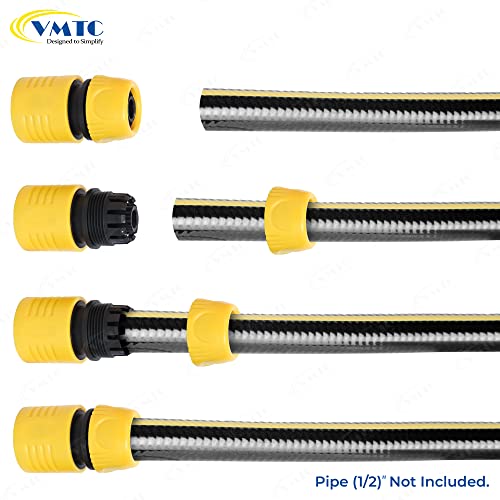 Image of VMTC Quick Connector Set (1 /2 inch): 2-Piece Kit for Gardening & High-Pressure Car Washers (Compatible with Karchre K1-K7, Bosch AQT, Black & Decker, Hubertt, and More)
