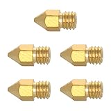 MroMax 0.5mm 3D Printer Nozzle Head M6 Thread Replacement for MK8 1.75mm Filament Extruder Print, Brass Nozzle 5Pcs