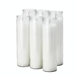 7 Day White Candles&comma; 6 Pack of Unscented Devotional Candle in Clear Glass Jars&comma; Long-Lasting Burn for Vigils&comma; Prayer&comma; Memorials&comma; Meditation&comma; Religious Catholic&comma; Veladoras Blancas