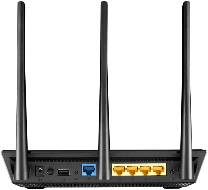 ASUS RT-AC66U Router rear view પોર્ટ સાથે