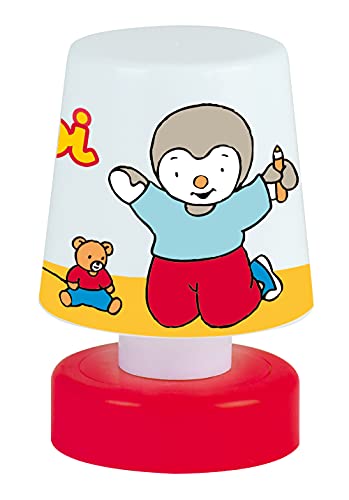 FUN HOUSE | T’CHOUPI Veilleuse LED Enfant 11,5 x 7,5 cm | Lampe de Nuit Poussoir Sans Fil | Multicolore à Piles AAA | Décor T’choupi Chambre Bébé | Nomade, Compacte, Autonome | Licence Officielle