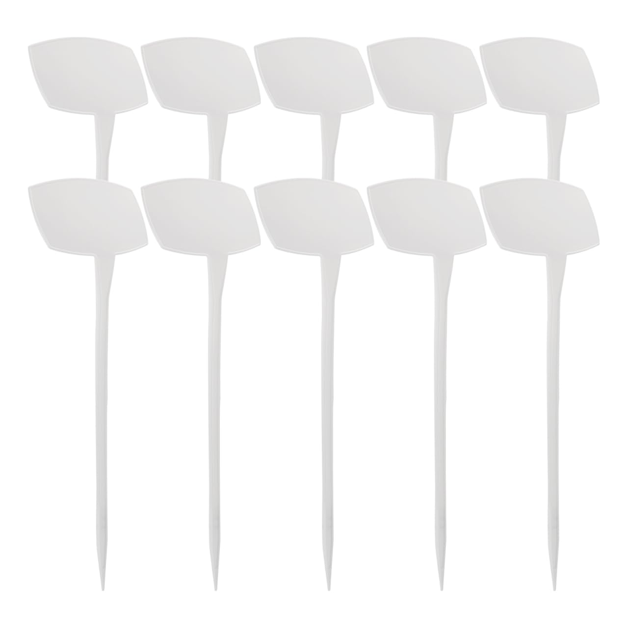 Kisangel 10pcs Garden Tall Labels, 50cm Angled Plastic Plant Markers for Indoor Outdoor, Waterproof Reusable Tags Seed Signs for Vegetable Herb Flower Seedlings, Greenhouses