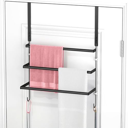 Porte-serviette de porte pour suspendre plusieurs draps de bain - 3