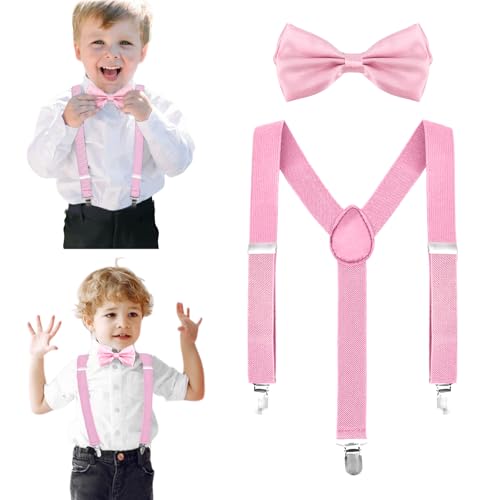 Opiniones de Monos para Niño más recomendados. 43 MEFENY Tirantes de los Niños, Tirantes con Moño Infantiles para 2-13 Años, Set de Tirante Sujetadores y Moño Unisex, Clip Resistentes en y Ajustables para Fiestas, Informal y...